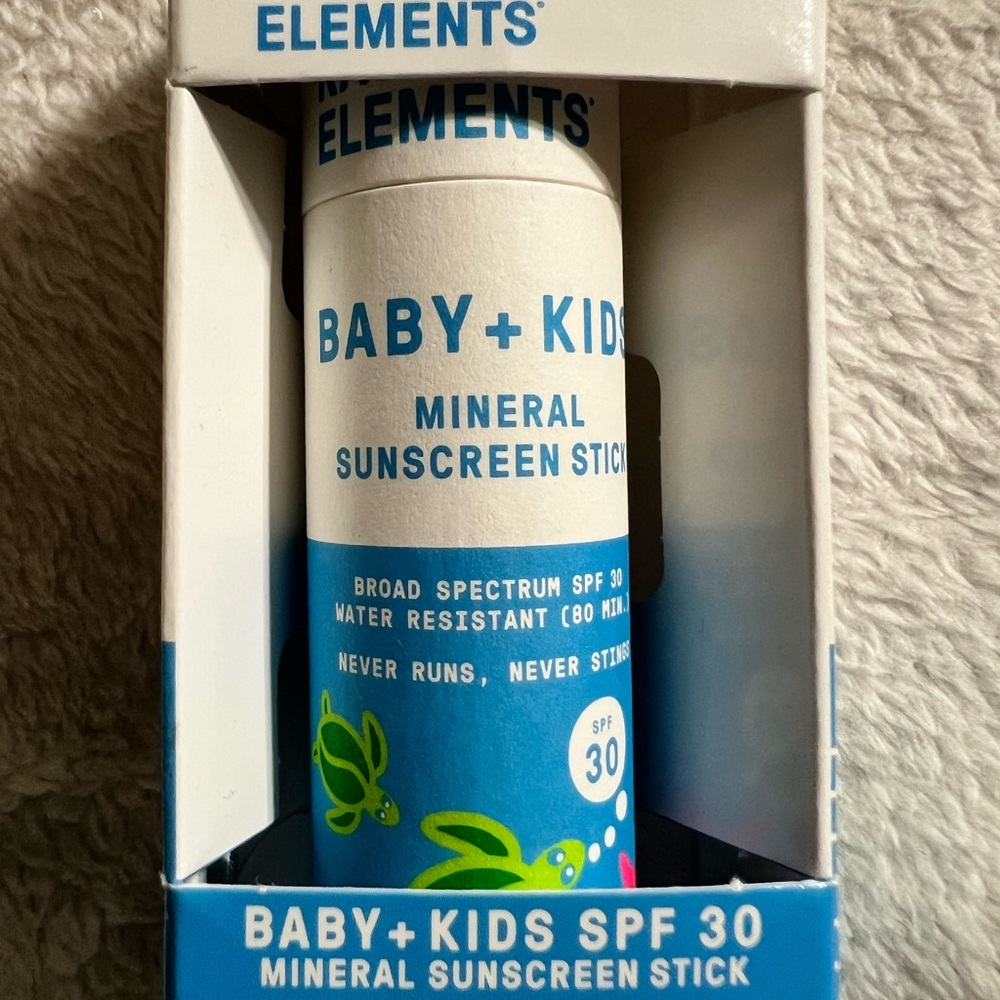1 RAW ELEMENTS BABY + KIDS Mineral Sunscreen STICK SPF 30~1.0 oz.~Water Proof